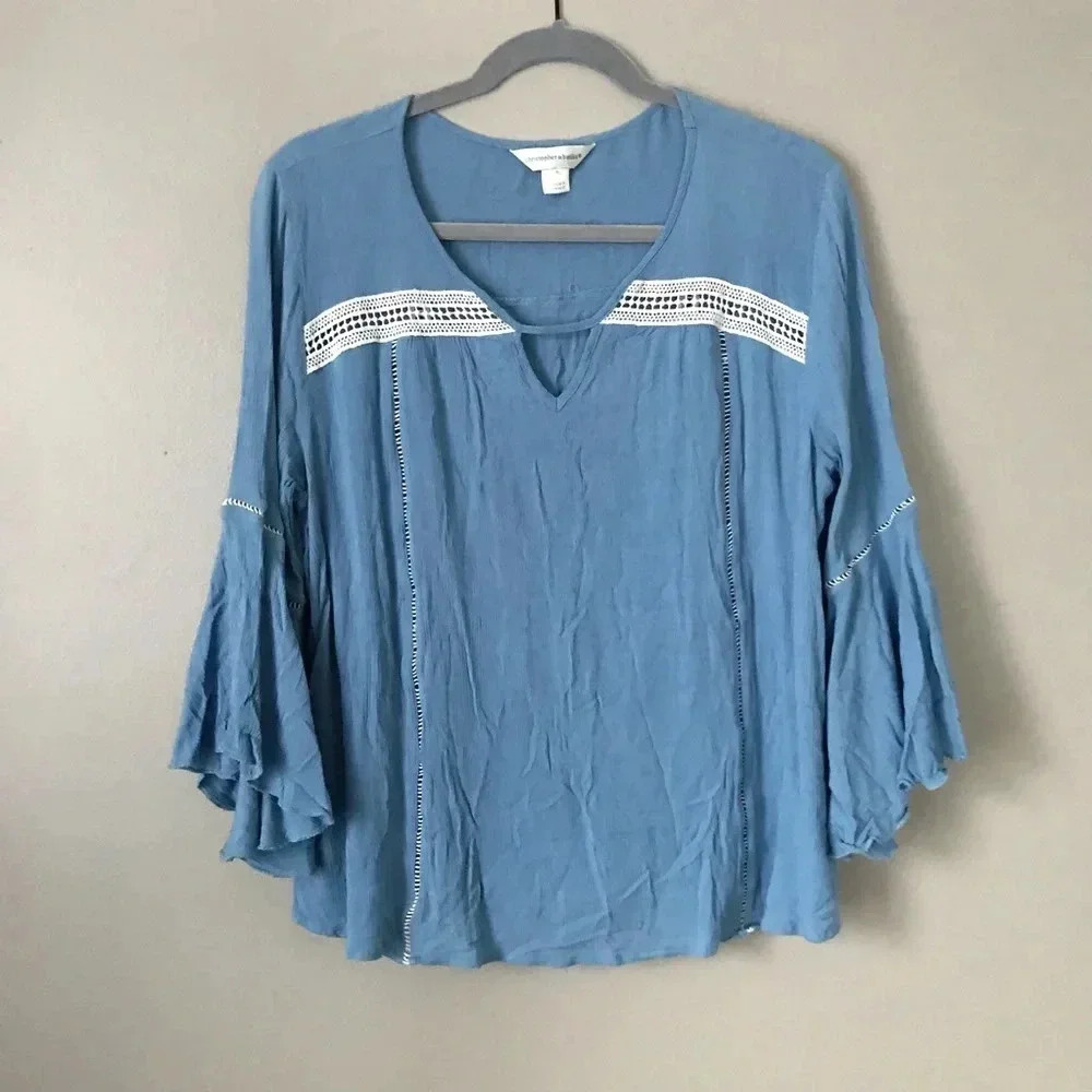 Christopher & Banks bell sleeve blouse